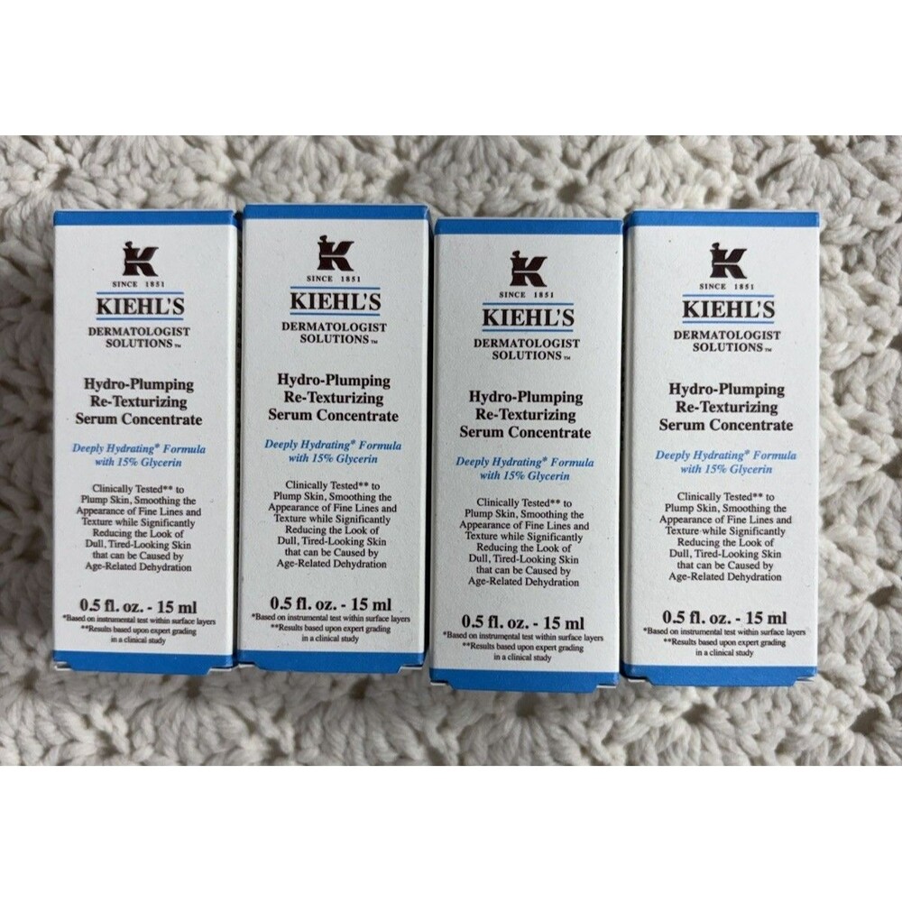 KIEHLS Hydro Plumping Re texturizing Serum Concentrate 0.5 oz 15 ml Lot Of 4